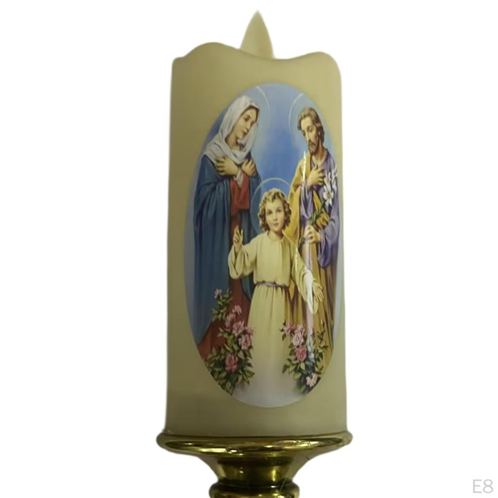Candle Lamp Pillar Light Prayer Waterproof LED, LED Tea Lights Artificial for Porch