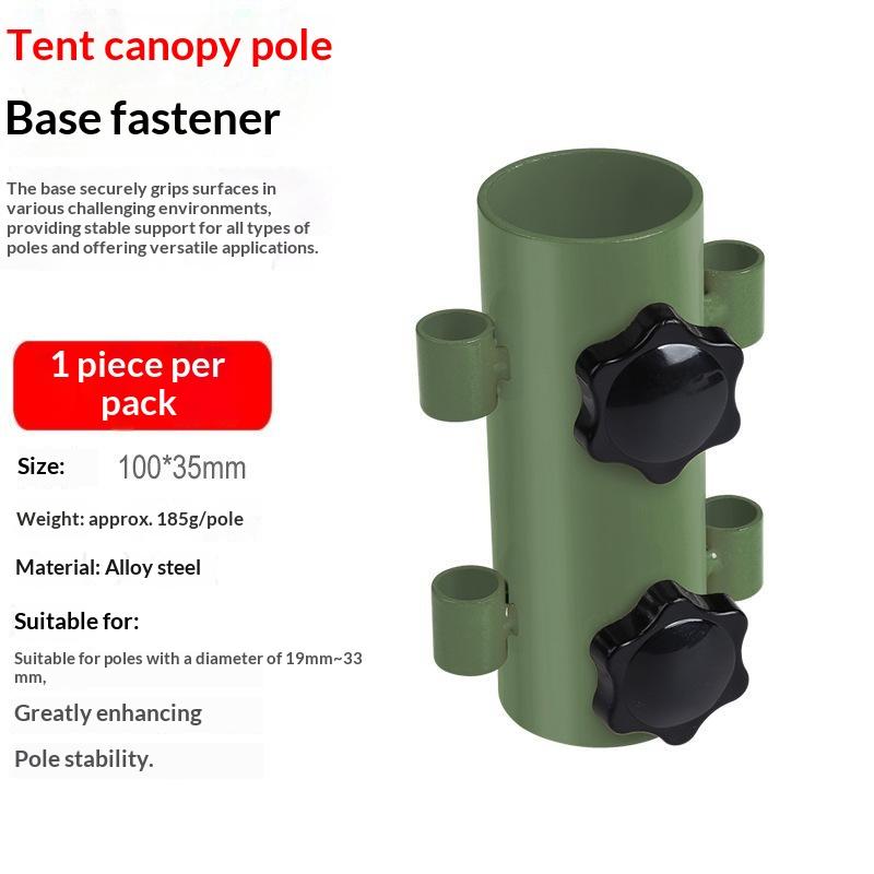 1 Pezzo Nero Supporto Palo Tenda da Campeggio Esterna Base Ombrellone Pesca in Spiaggia Tenda a Baldacchino Doppia Manopola Fissaggio Paletto a Terra Accessori