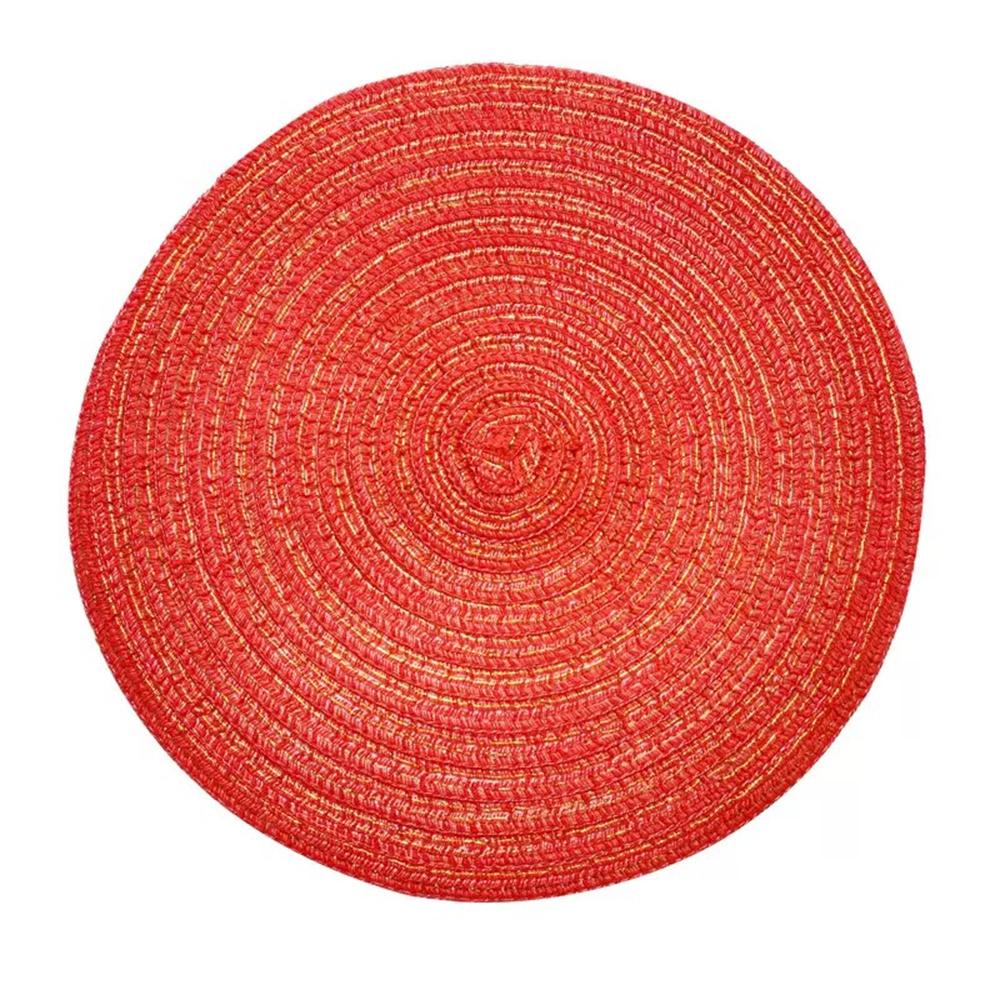 Round Placemat - Heat-Resistant Placemat Polyester Woven Placemat Interior Decor Dining Table Accent Protects All Tableware Rest