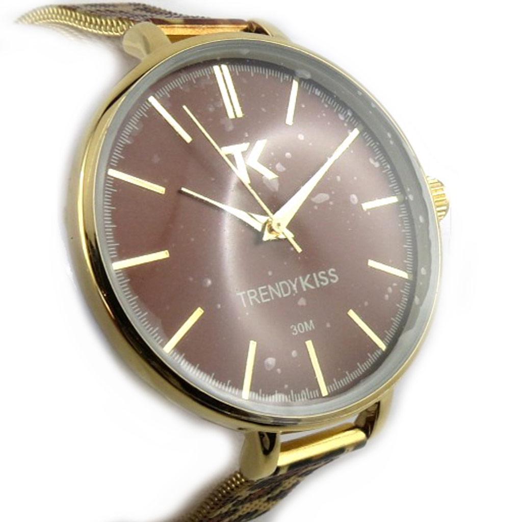 Les Trésors De Lily [N2432] - Women's Watch 'Trendy' Pink Gold Leopard Brown