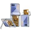 KEYSION Shockproof Case for Samsung Z Flip 7 6 5 5G Hard PC With Hinge Kickstand Card Slot Phone Cover for Galaxy Z Flip 5 6 7