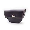Black Synthetic Leather Triangle Motorcycle Bikes Side Saddle Bag Luggage Pocket