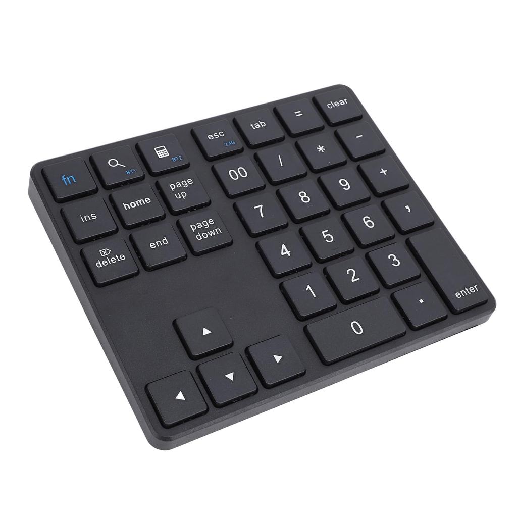 Bluetooth Numeric Keypad, 2.4G Wireless Numeric Keypad, USB C Rechargeable External 35-Key Numeric Keypad, Financial Data Entry Keyboard (Black)