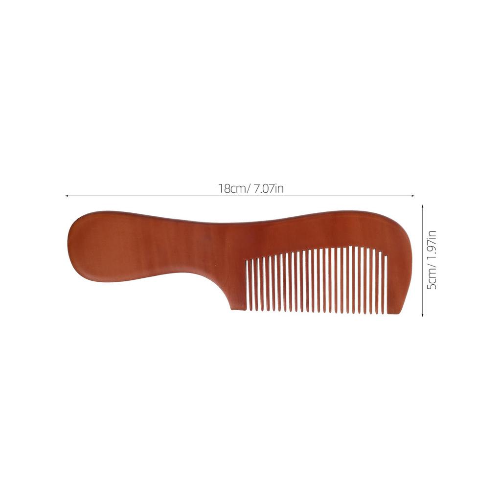 LALAFINA Wooden Comb with Peach Hair for Men and Women Handle, Wood, Fine-Toothed, Hairbrush, Comb, Unisex,