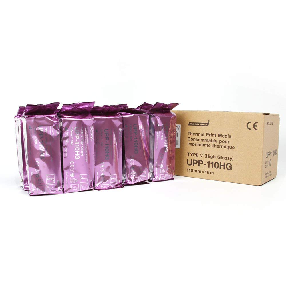 Thermal Print Media Video Imaging 1 Box Ultrasonic Paper UPP-110HG Paper, (10 Rolls) High-Gloss Film/Media