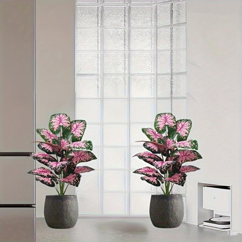 2pcs Outdoor Artificial Plants with A Realistic Touch, Featuring Colorful Monstera Leaves, Indoor/Outdoor Decor