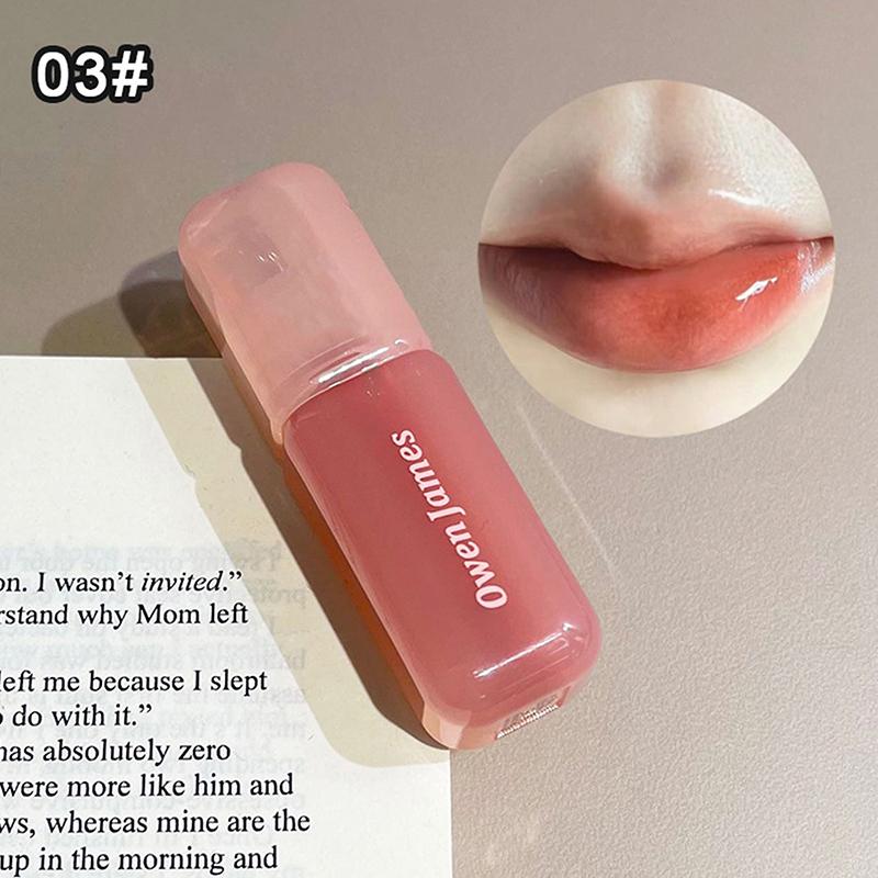 Pink Tube Water Mirror Gloss Lip Gloss Moisturizing Crystal Jelly Lip Glaze Watery Texture Lip Tint Makeup Skin-Brightening 3