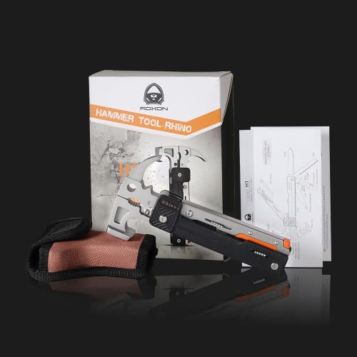 ROXON 16-in-1 Multi-Function Hammer, Outdoor Multi-Function Hammer & Pliers, Camping & Tent Pitching Supplies, Outdoor Survival Tool (Fire Starter, Re