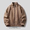 High Street Trend Suede Embossed American-Style Men's Jacket - Spring/Autumn, High-End Loose Stand Collar Design