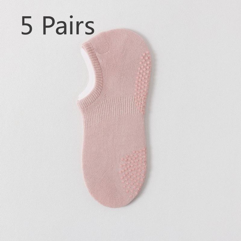 

5 пар жіночих шкарпеток-слідків з бамбукового волокна весняно-літні тонкі потовідвідні дихаючі шкарпетки з точковою гумою протиковзкі безшовні невидимі шкарпетки 5 pairs рожевий