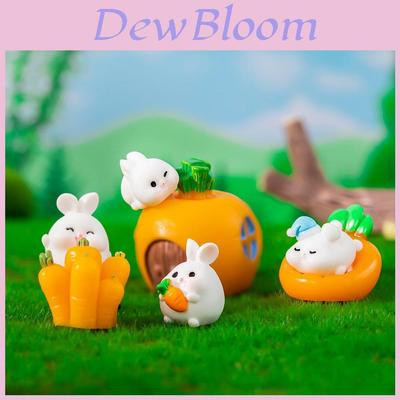 Adorable Resin Miniature Fat Bunny Figurines Diy Desktop Decor Cute Cartoon Style