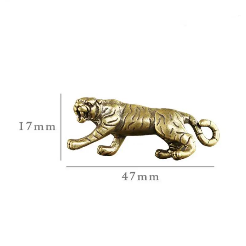 Antike Kupfer-Tiger-König-Figuren, Heimdekoration, Accessoires, Vintage-Messing, Tier-Berg-Ornamente, Schreibtisch-Dekorationen