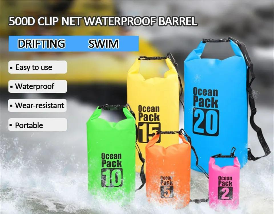 Waterproof PVC Dry Sack for Kayaking, Boating, and Camping - 30L/10L Outdoor Packing Bag