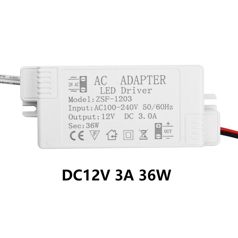 AC 100-240V To DC 12V LED Driver Lighting Transformer 6W 12W 18W 24W 36W 48W 60W For Strip Home Improvement Power Supply Adapter