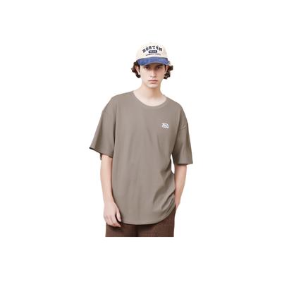 Solid Color Loose Fit Round Neck Short Sleeve Drop Shoulder T-Shirt Men Tops Linen-Gray 972428109-9