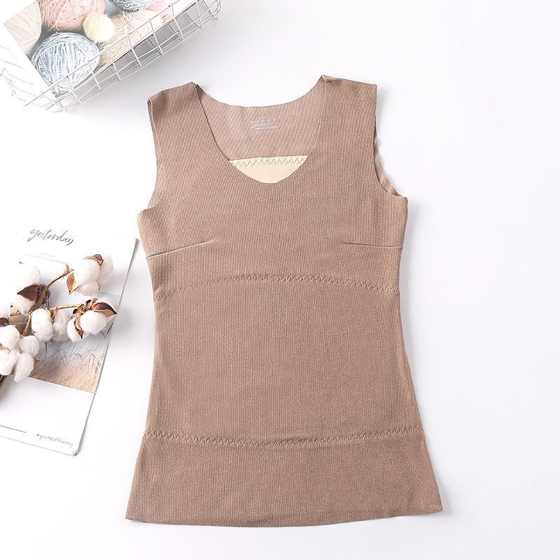 Women's Seamless German Velvet Double-Layer Warm Vest - Slim Fit, Large Size, Autumn/Winter