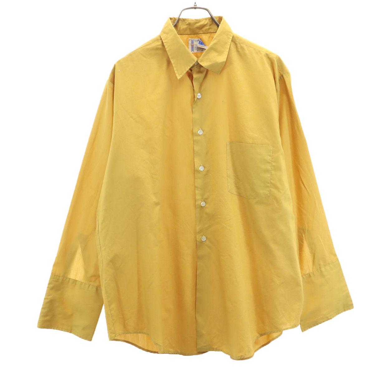 

TOWNCRAFT 60s 70s Vintage PENN PREST Long sleeve shirt yellow Penneys Men s Used