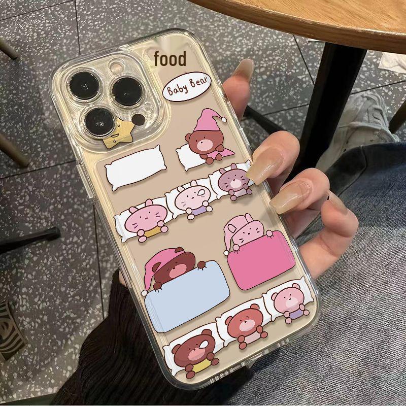 Transparent Cartoon Animal Sleeping Cover for Apple 17 Pro Max/14/15/16/XS/13 Pro
