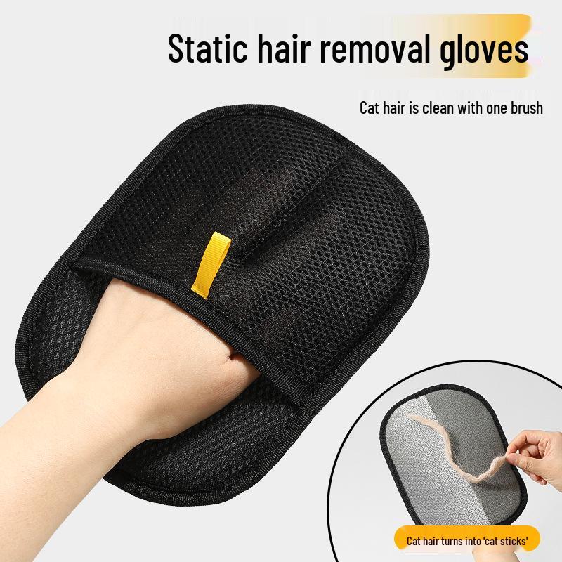 Double-Sided Pet Hair Removal Glove - Static Bristles & Lint Adhesive Brush for Cat, Dog, Carpet & Sofa
