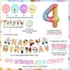 Ice Cream Birthday Party Decorations for 4 Girls Donut 4th Birthday Party Decorations We Scream 4 Ice Cream Banner Cake Topper Cupcake Toppers