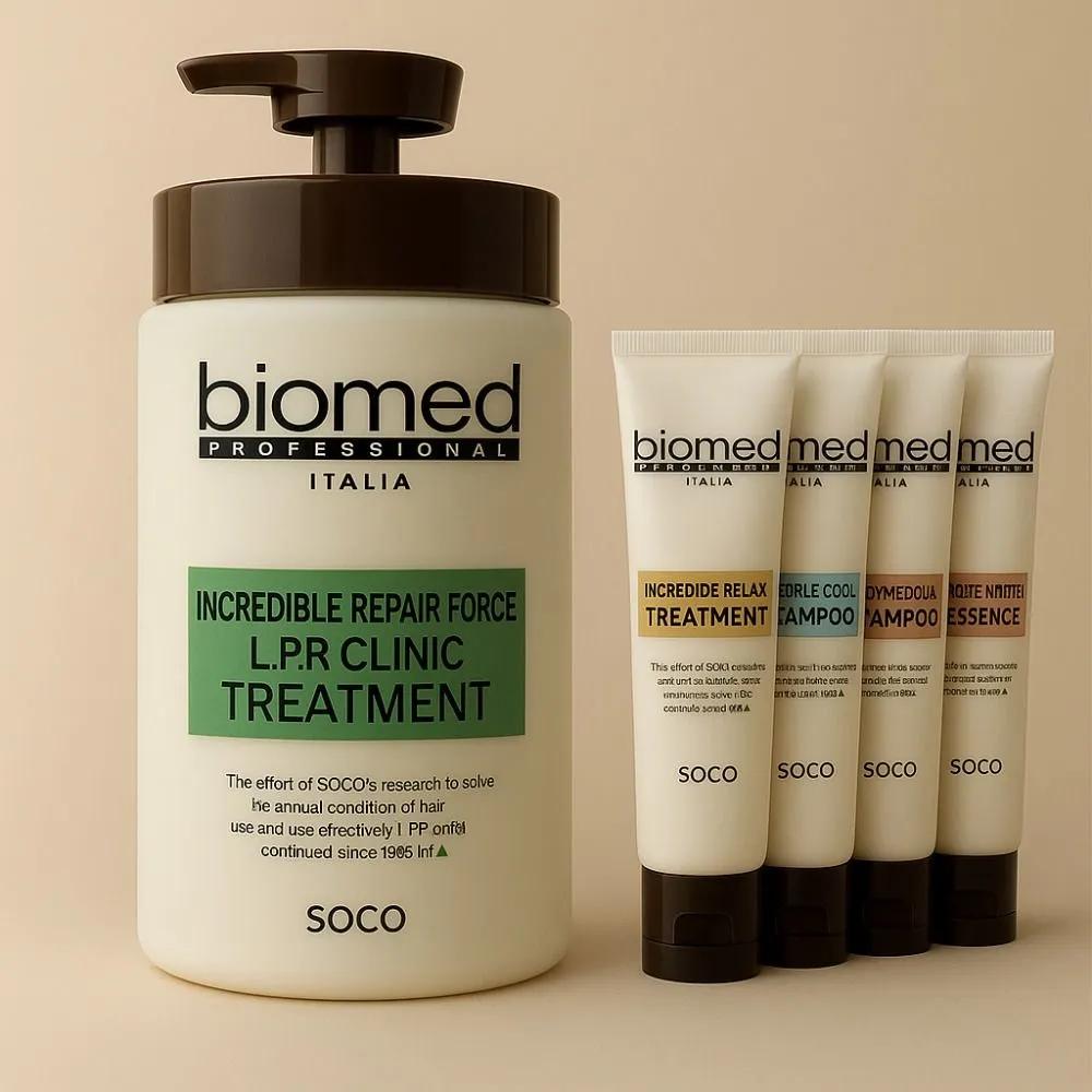 Biomed Incredible Repair Force LPP Clinic Treatment Hair Pack Mask Protein Large Size 1000ml Main product+Mildly Acidic Balance Shampoo 100mlx2
