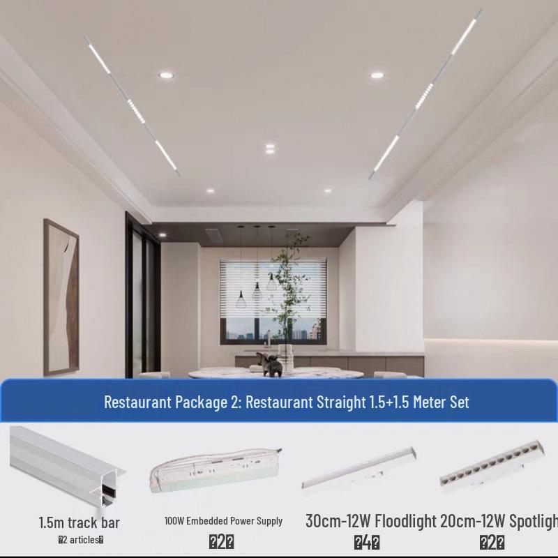 Pure White Recessed & Surface Mounted Magnetic Track Light - LED, No False Ceiling Needed