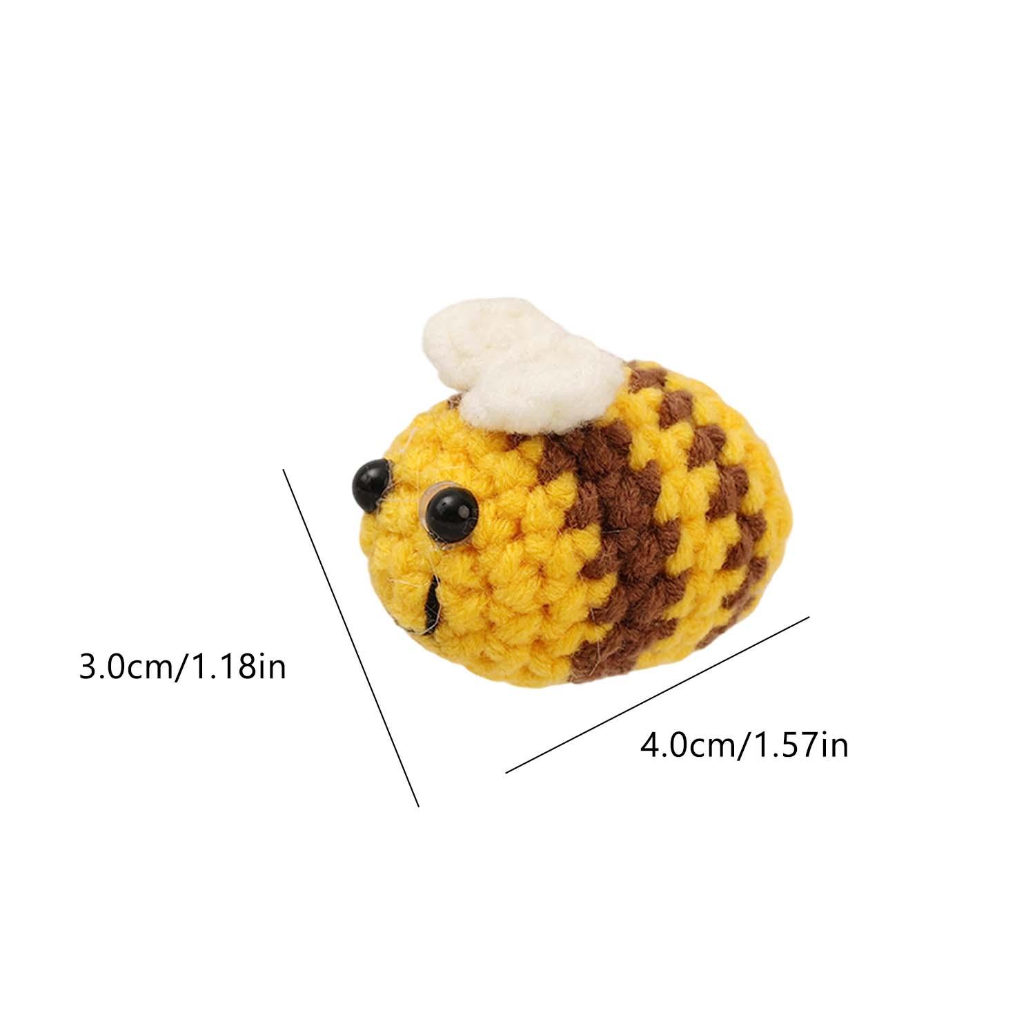 

5pcs Fashion Woolen Knitting Little Bee Keychain DIY Handmade Bag Pendant Keyring for Friend Gifts Cartoon Cute Animal Key Chain 1pc