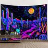 VIKAMA Cthulhu Desert Tapestry Cactus Star Moon Iridescent Fantasy Bedroom Theme Gaming Room Sci-Fi Enthusiast Living Room