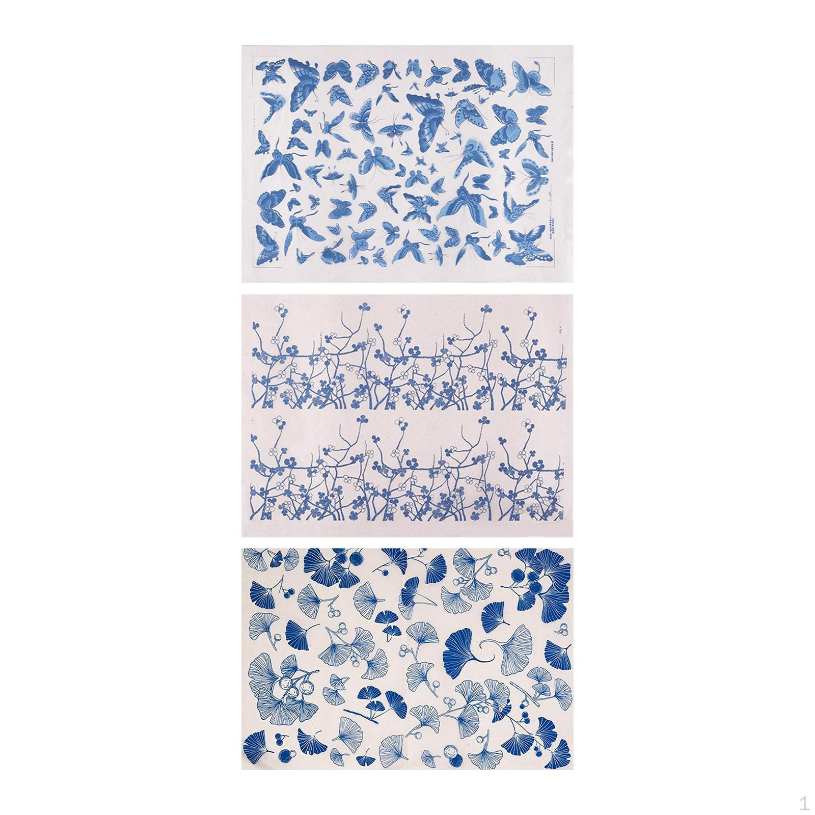 

3 Pieces Underglaze Transfers Decals for Pottery Enamel Decals,Gifts, Handcrafted Easy to Use