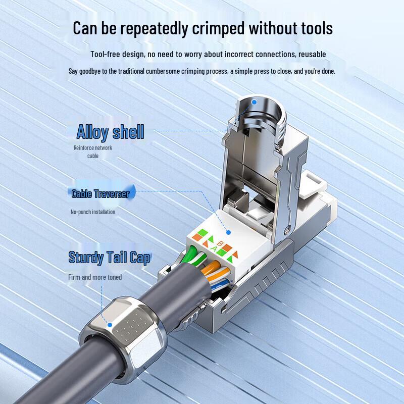 Akihabara Cat7 10Gbps Shielded Toolless RJ45 Connector
