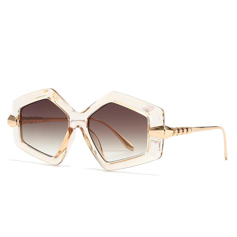 

Винтажные солнцезащитные очки оверсайз гетеротипной формы женские для мужчин солнцезащитные очки дизайнер популярный панк большая оправа металлические оттенки As the photo