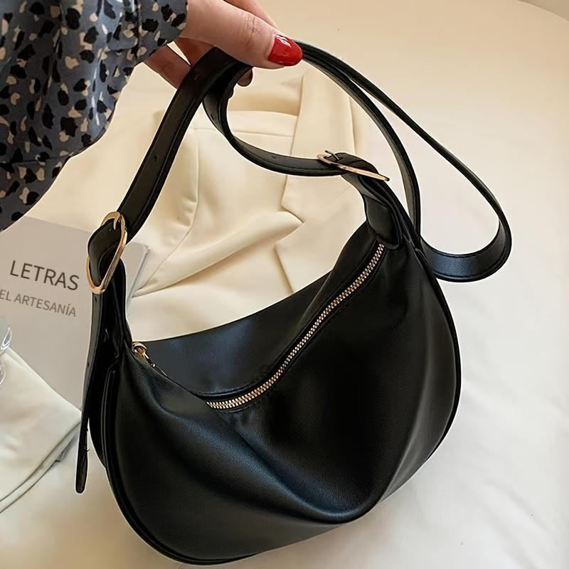 

Chic Black Crossbody Bag - Adjustable Strap, Casual Women’s Shoulder Purse чёрный