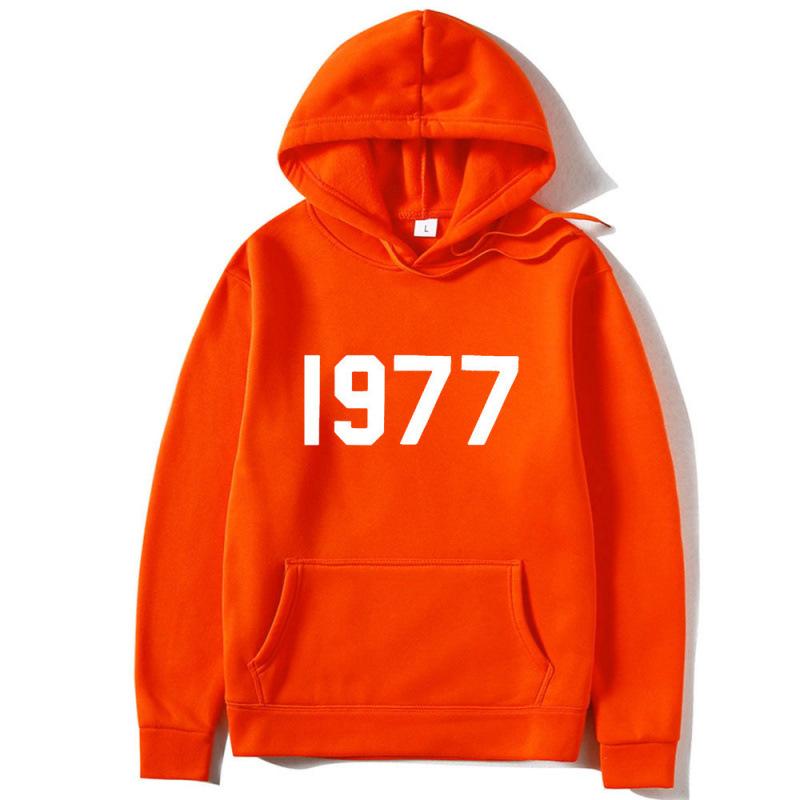 High Street 1977 Trendy Brand Fashion Printed Hooded Sweater Men's and Women's Jacket Couples Sweatshirt