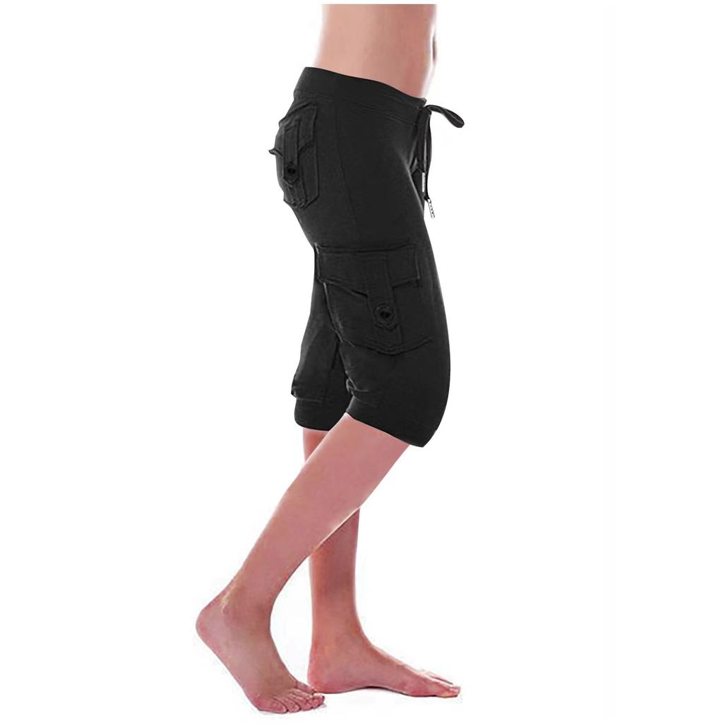 Women's Stretch Buttoned Multi-Pocket Yoga Pants