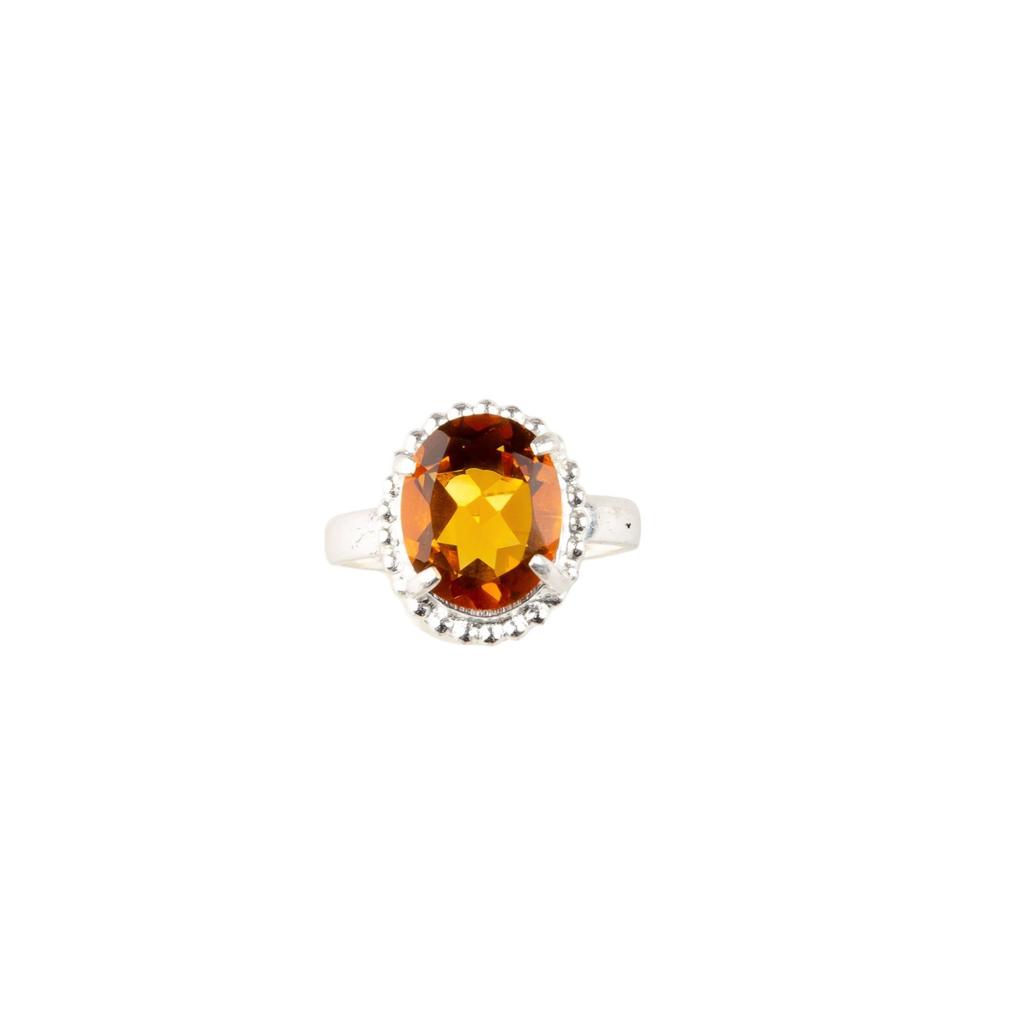 Gelber Citrin Edelstein 925 Sterlingsilber Schmuck Handgefertigter Ring für Hochzeit RR-28-4