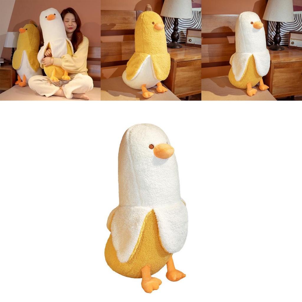 Adorkable Yellow/white Banana Duck Stuffed Plush Toy Pillow For Hugging