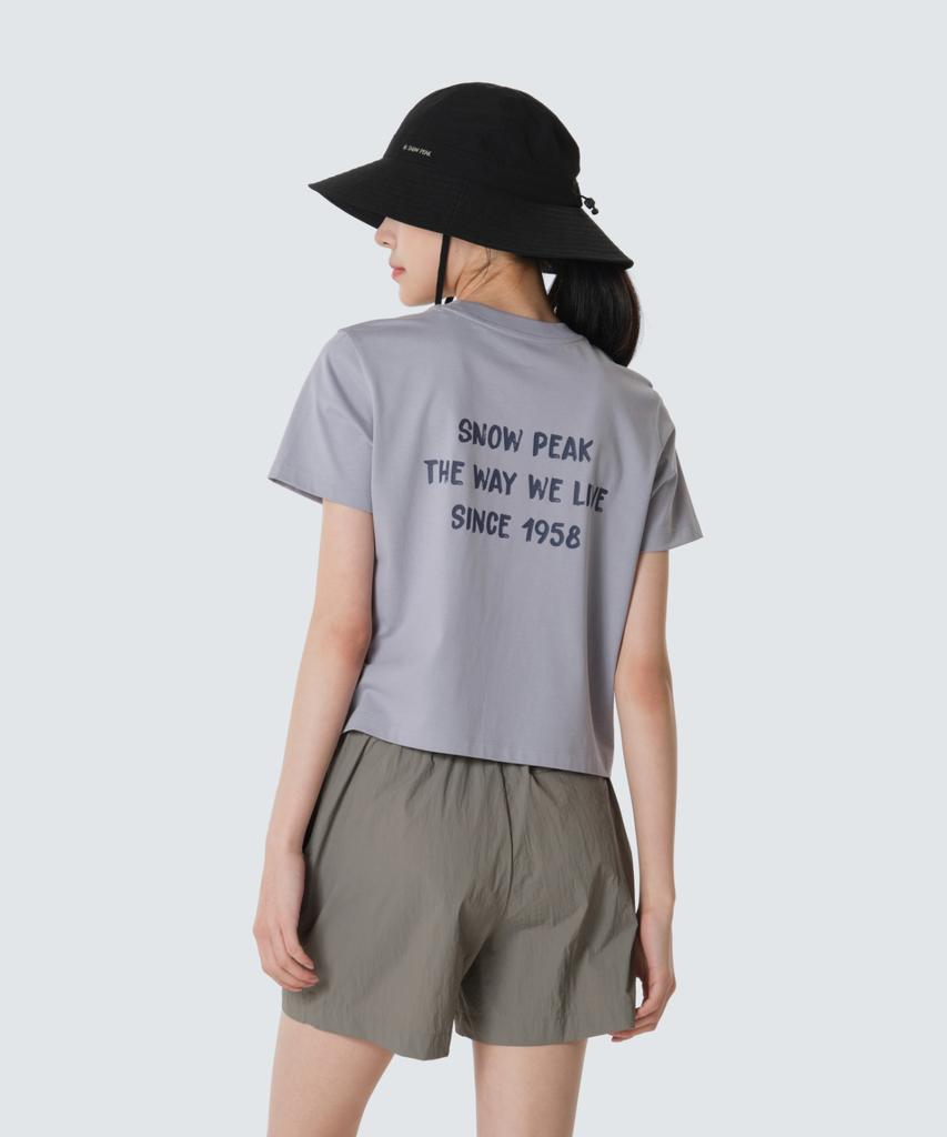 SNOWPEAK APPAREL Aerocool Women'S Crop Short Sleeve T-Shirt (S26Mwfts27) Gray Blue