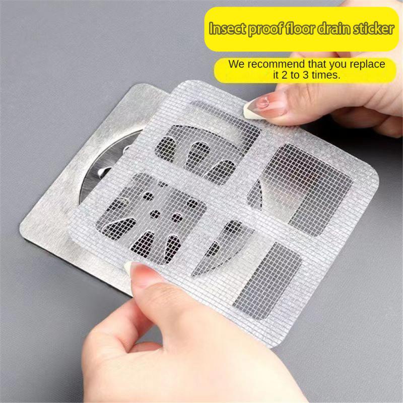Anti-blocking Filter Screen Disposable Floor Drain Paste Hair Filter Stickers Kitchen Bathroom Stopper Accessories