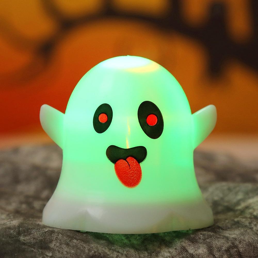 Plastic Halloween Ghost Lamp Portable Mini Ghost Light Ghost Pendant LED Candle Light  Yard Decor