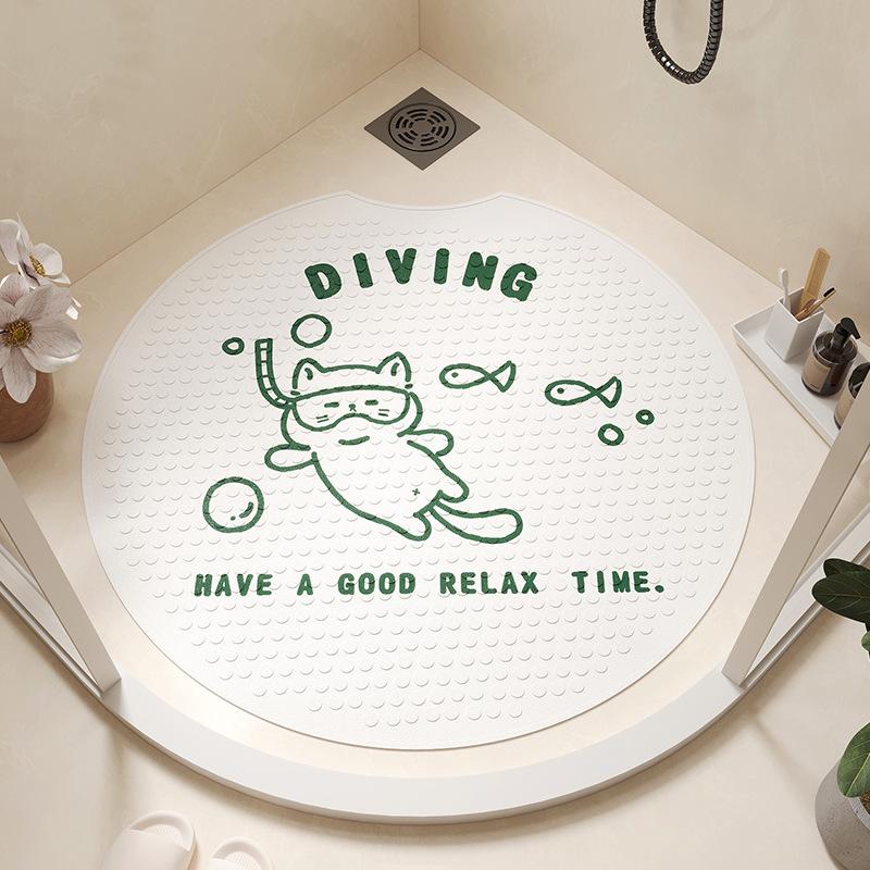 Round Bathroom Anti-slip Mat Household Shower Room Children's Bathing Foot Pad Bathroom Floor Mat Anti-fall Suction Cup Pad
