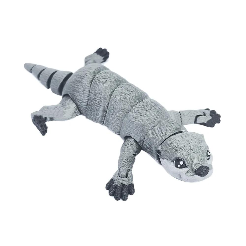 Cute PLA Otter Model 3D Printed Multi-jointed Otter Action Figurine Solid Color Movable Mini Otter Doll Desktop серый