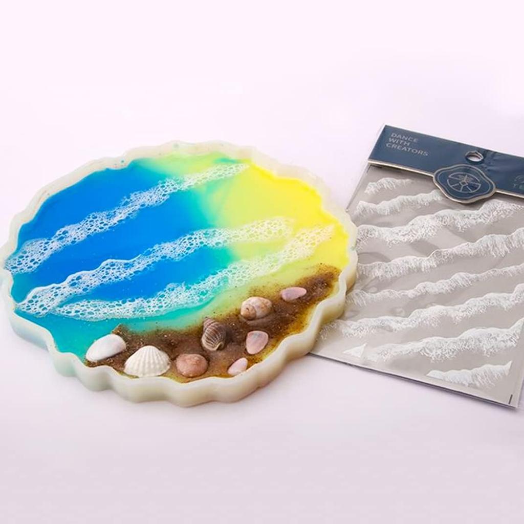 3 Sheets Resin Stickers Ocean Waves Resin Filler Decorative Films Art Supplies Kit Transparente White for Resin Molds Jewelry Making Crafts Scrapbook