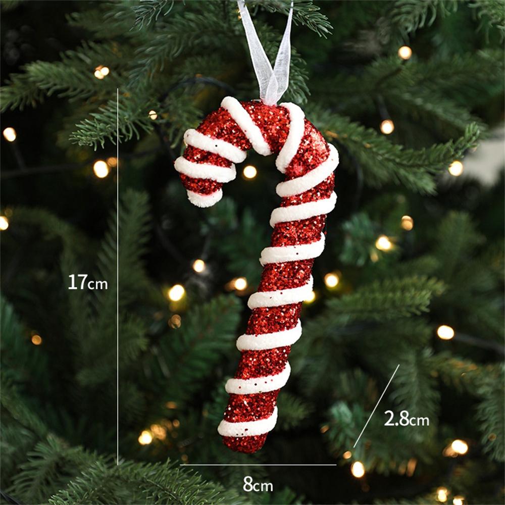 Christmas Red Candy Crutch Lollipop Xmas Tree Hanging Pendant Ornament for New Year Gift Christmas Home Decoration