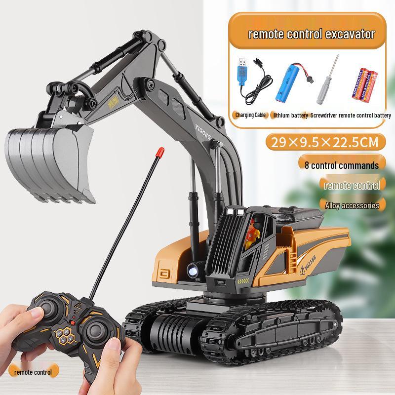 Большой игрушечный экскаватор из сплава с дистанционным управлением