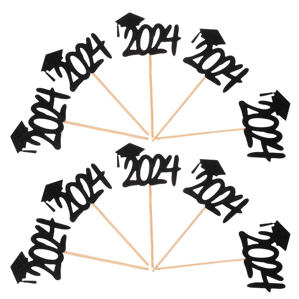 20Pcs Cupcake Toppers for Graduation Cake Decorative Picks Smooth Finish Design for Graduation Celebration Dessert Decoration