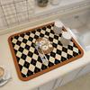 Printed Dish Drying Mat Diatom Mud Bowl And Plate Drain Pad Tableware Draining Pad Quick Dry Rug Kitchen Dinnerware Placemat