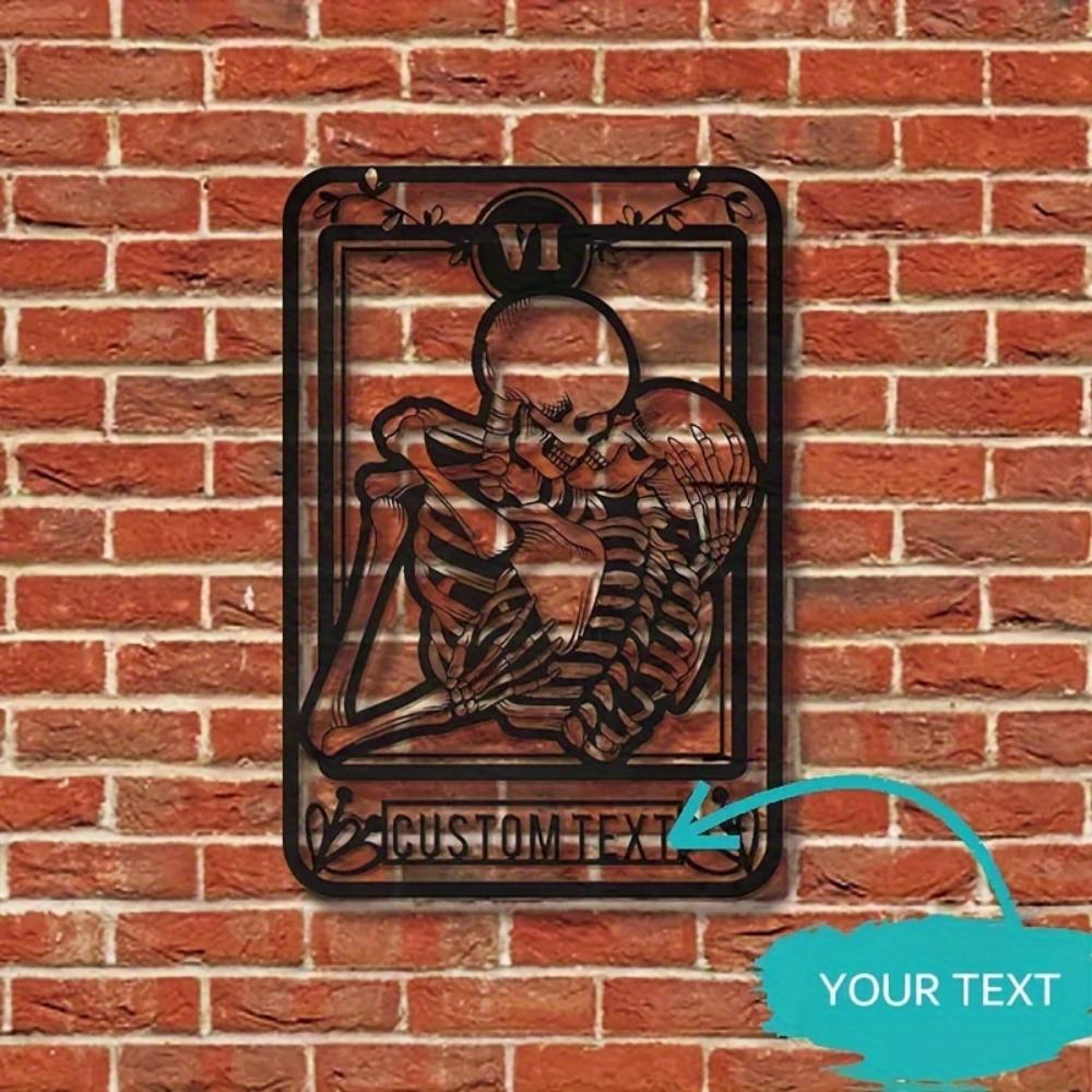 Unique Custom Metal Wall Art Skeleton Couple Gothic Eternal Love for Halloween Day of the Dead Home Decor