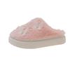 Fashion Cute Butterfly Decor Fluffy Slippers for Women Winter Thickened Warm Plush House Shoes Woman Thick Sole Pearl Indoor Slippers