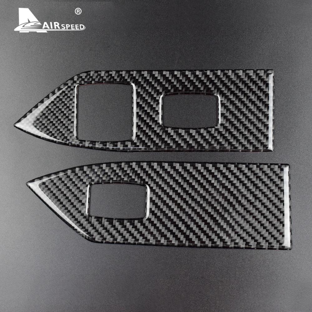 Car Door Window Lift Switch Button Panel Accessories Interior for Ford Mustang GT 2005 2006 2007 2008 2009 Real Carbon