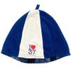Reversible Sauna Hat Towel Fabric Gauze Large Size Made In Japan [Banane D'or] (Navy)
